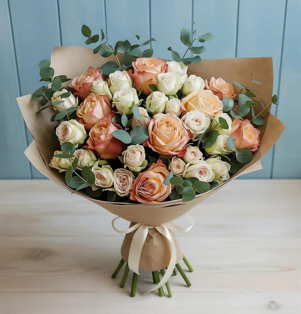 Букет цветов из: Альстромерии и Розы в Макарьеве