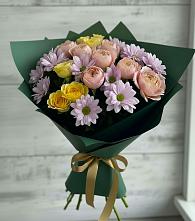 Букет цветов из:  Хризантемы и Розы #REPLACE_PRED# Макарьеве
