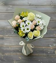 Букет цветов из:  Альстромерии, Розы и Хризантемы #REPLACE_PRED# Макарьеве