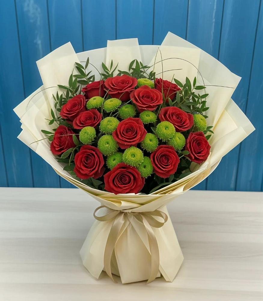 Букет цветов из: Розы и Хризантемы в Макарьеве