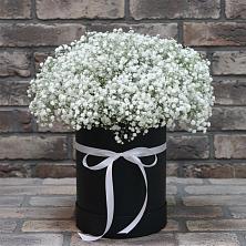Цветочная композиция из Гипсофила в шляпной коробке в Макарьеве